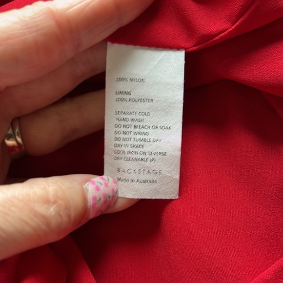 Free People x Backstage Australia Red Floral Dress Embroidered Lace Lined Sz M - Picture 11 of 15